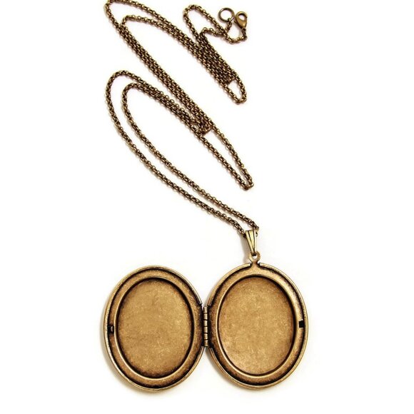 Upcycled Reworked L V Monogram Canvas Locket Necklace Handmade Flower Motif - Picture 8 of 15